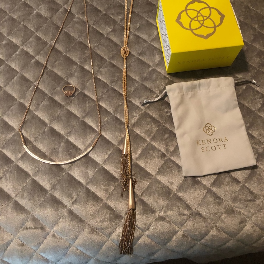 Kendra Scott Phara Scottie necklaces & Kylie ring